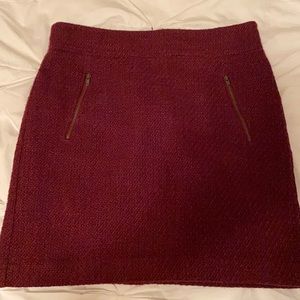 Loft Tweed Maroon Skirt